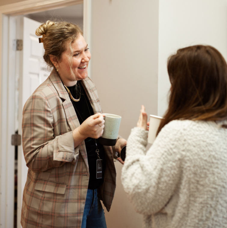 A woman mentoring and discipling at ahava